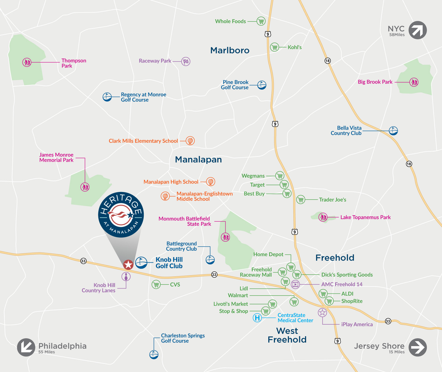 Heritage at Manalapan Area Map